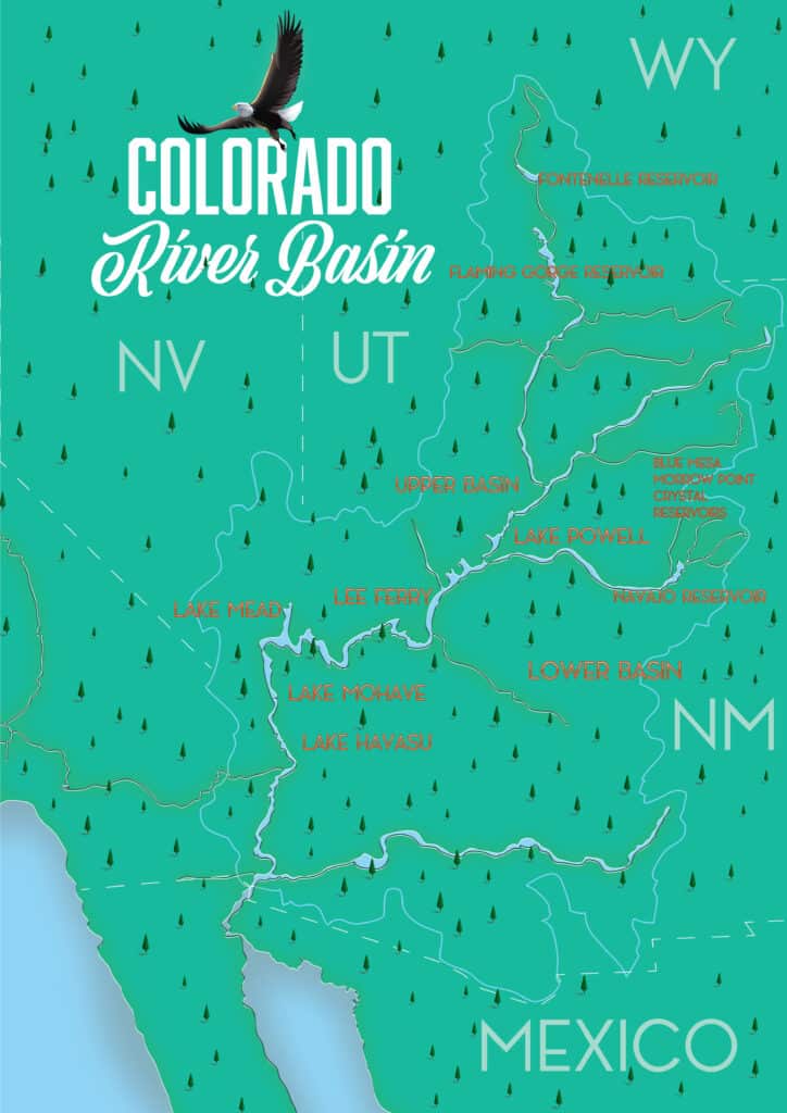 Harta de epocă a bazinului râului Colorado