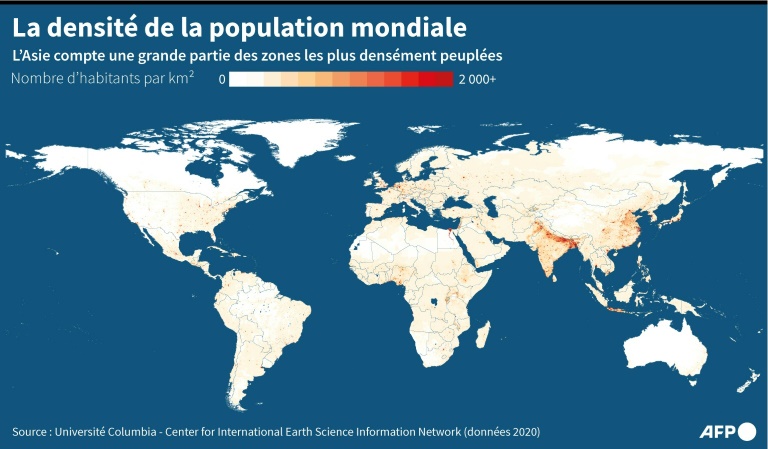 Densitatea populației mondiale (AFP - Julia Han JANICKI)
